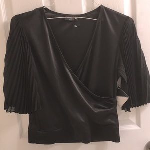 NWT 🖤 Sheer Sleeve Black Blouse